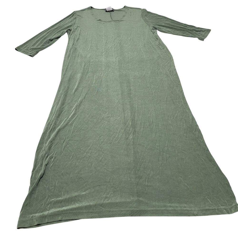 Vintage slinky brand stretchy maxi dress green long sleeve
